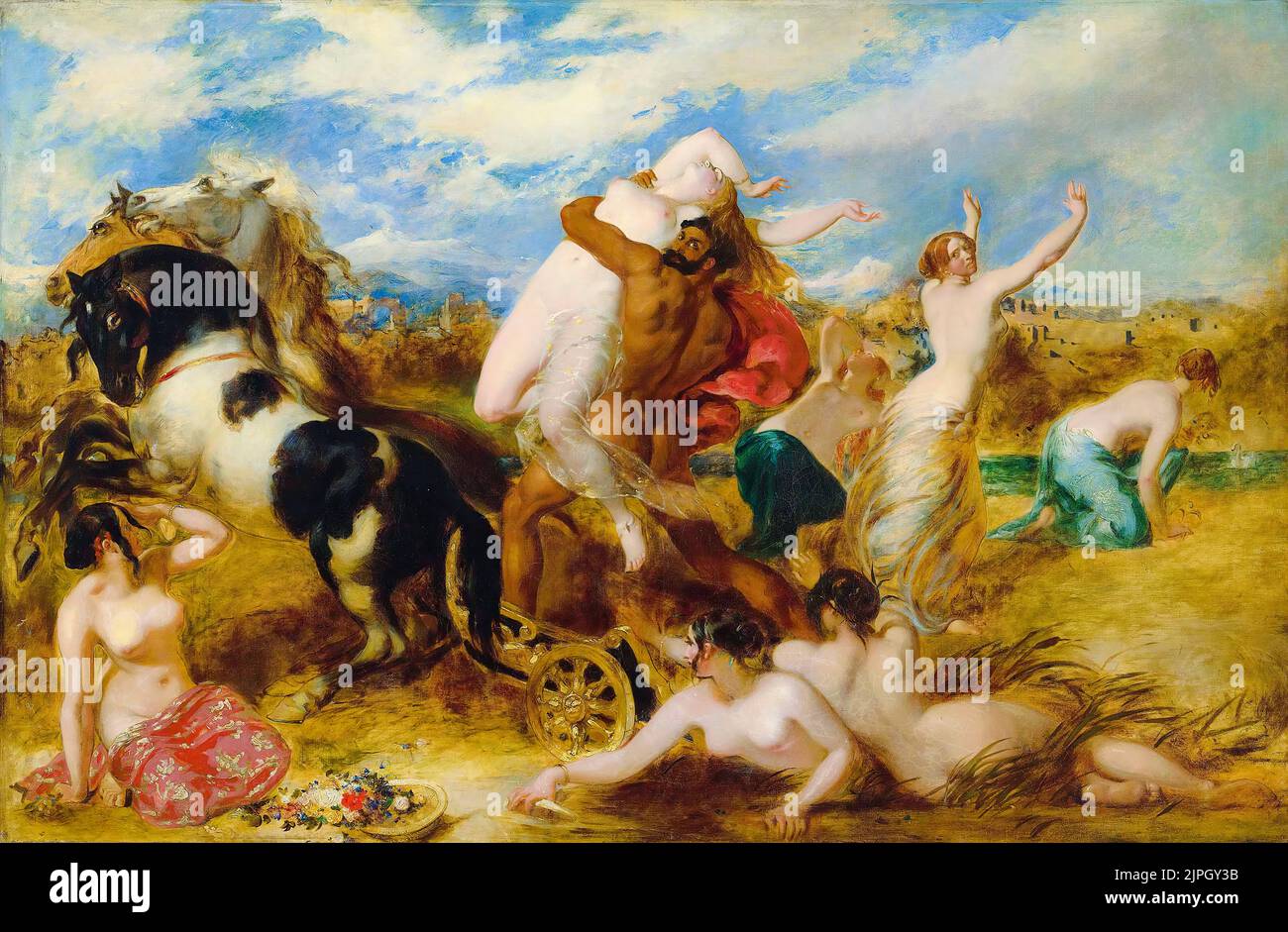 William Etty painting, Pluto Carrying Off Proserpine, oil on canvas, 1839 Stock Photo