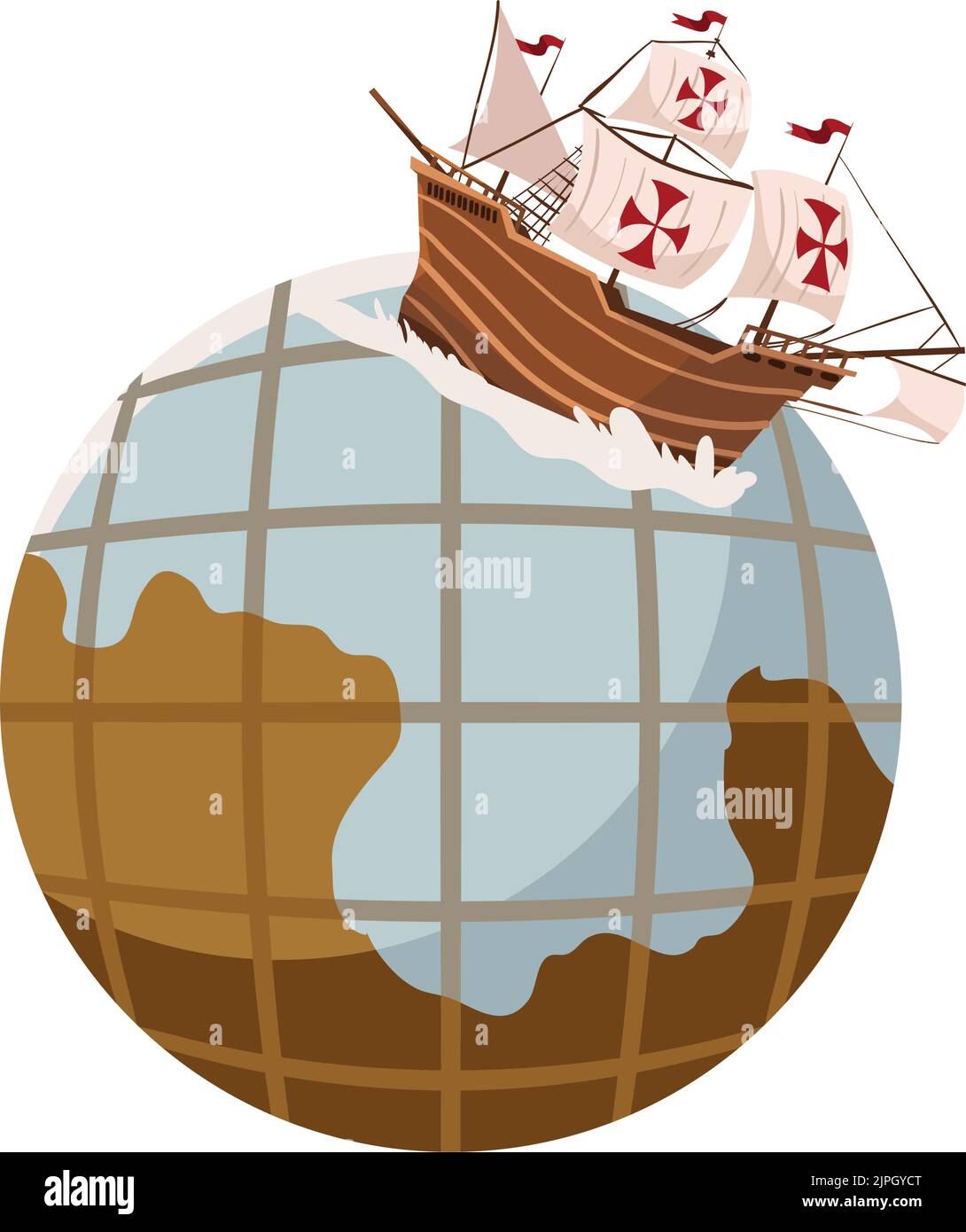 columbus day, ship around world Stock Vector Image & Art Alamy