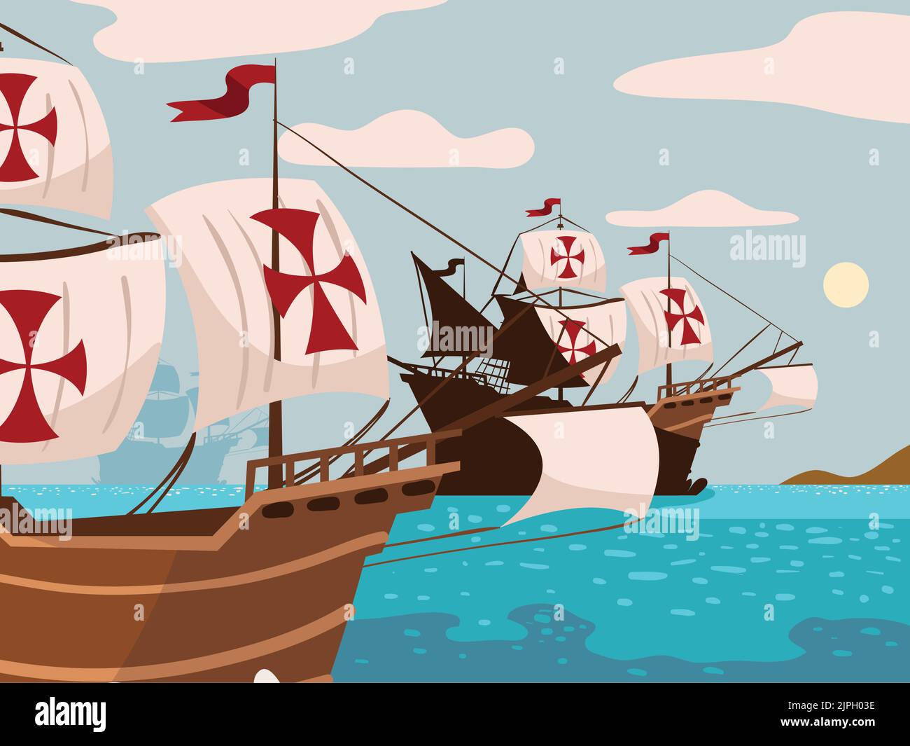 Christopher columbus ships Stock Vector Images - Alamy