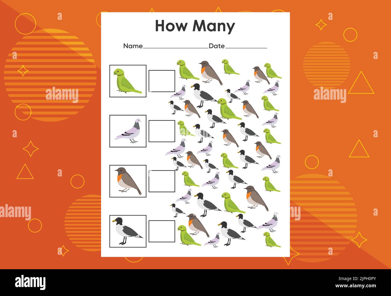 Task Bird Math How many bird tasks? Educational children's game worksheet Stock Vector ...