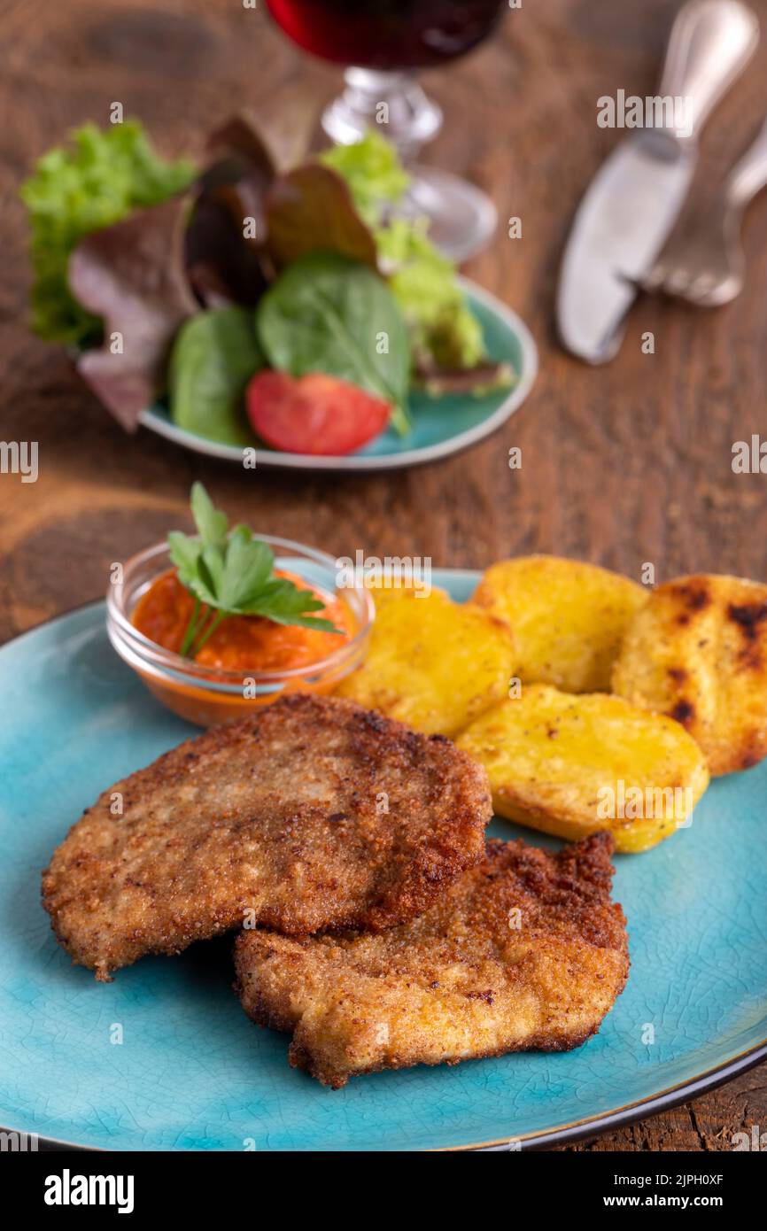 vegetarian, breaded, sellerieschnitzel, vegetarians, breadeds Stock ...