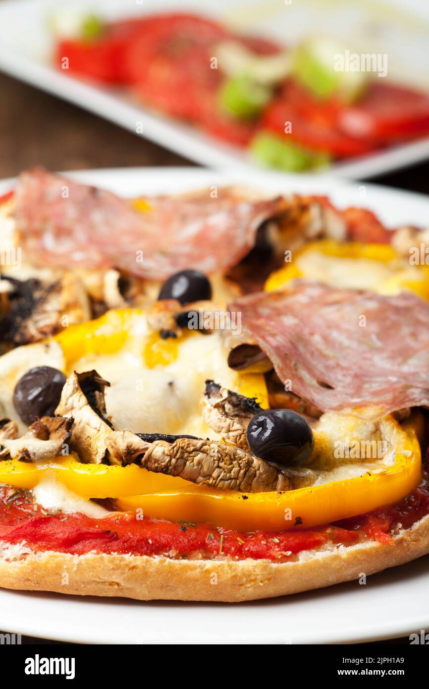 salami, pizza, pizza diavolo, salamis, pizzas Stock Photo Alamy