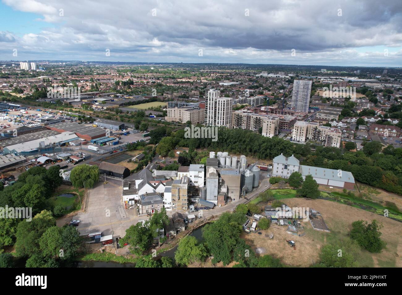 Enfield North London Tower blocks UK  drone aerial view Stock Photo