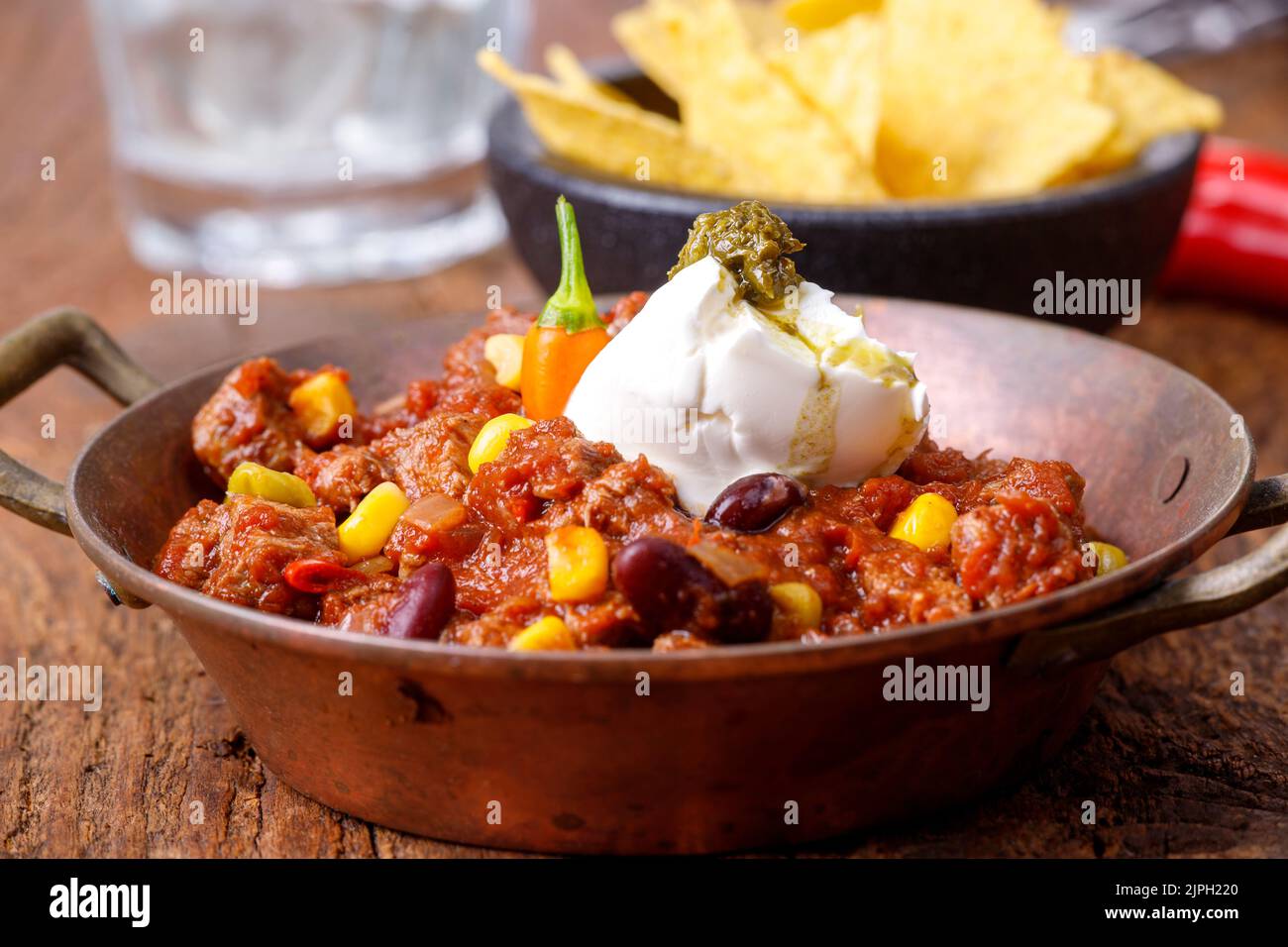 chili con carne, bean stew, chili con carnes, bean stews Stock Photo
