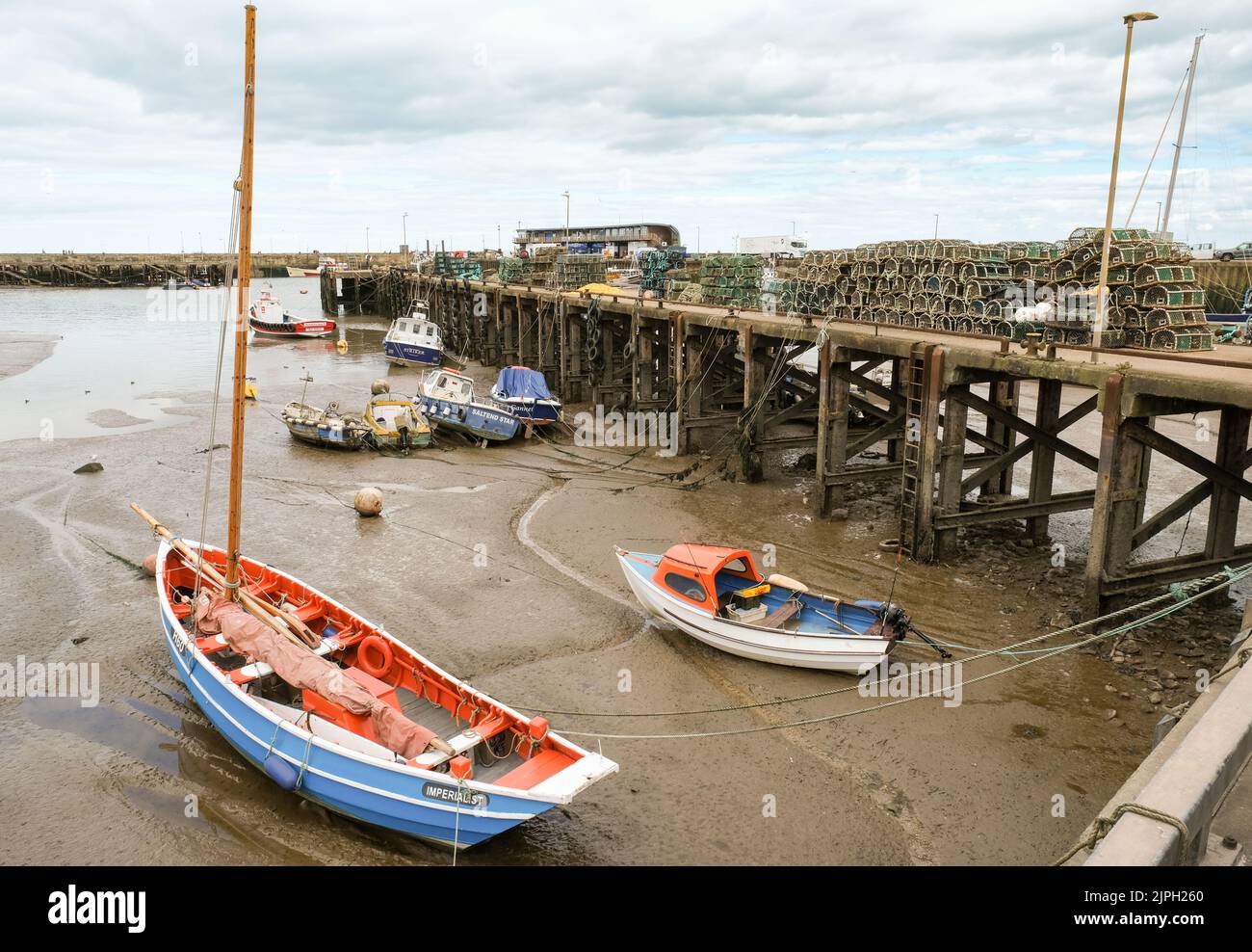 Harbour side views of Bridlington, Yorkshire. Stock Photo