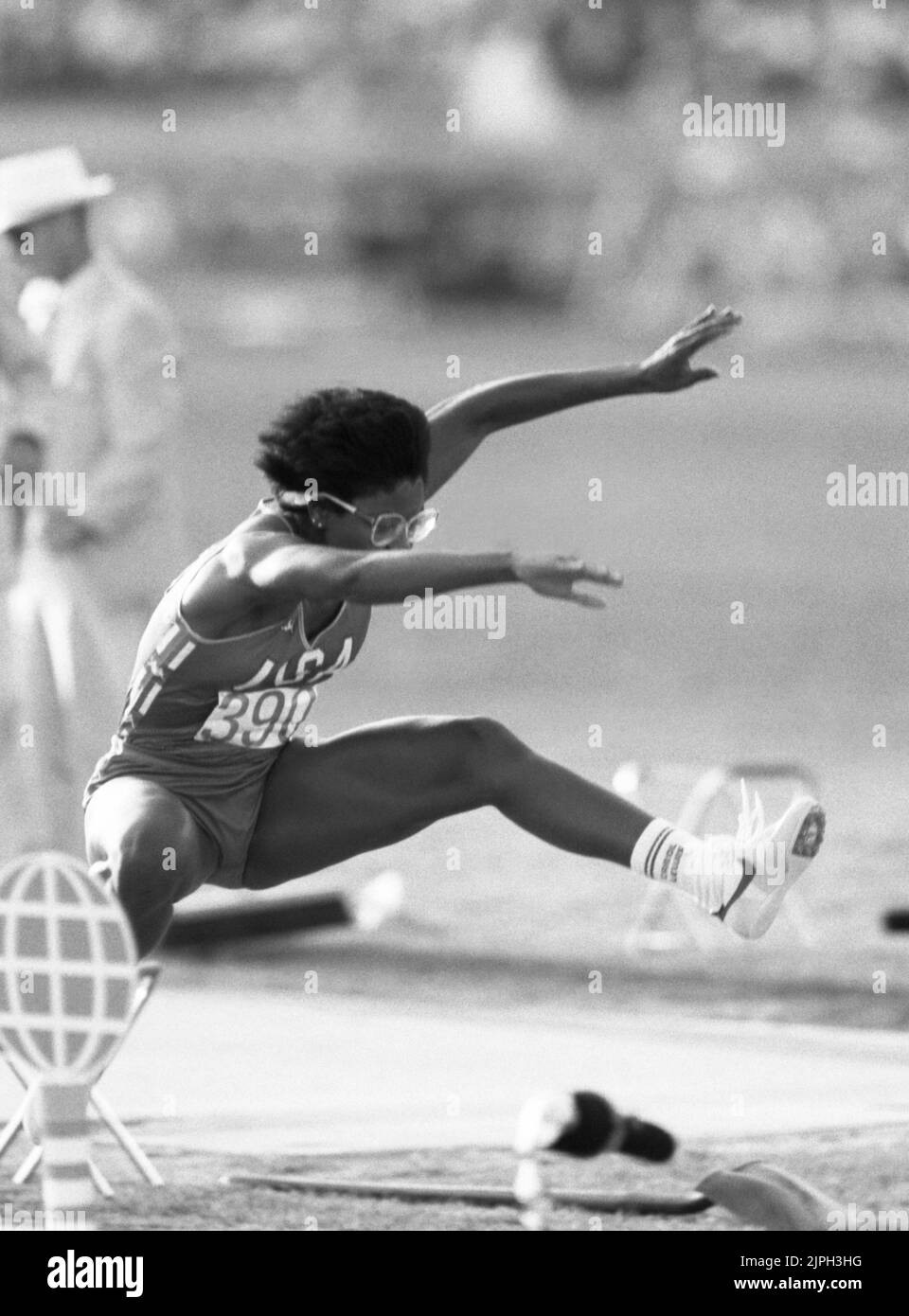 OLYMPIC SUMMER GAMES IN LOS ANGELES 1984CAROL LEWIS USA longjump Stock Photo