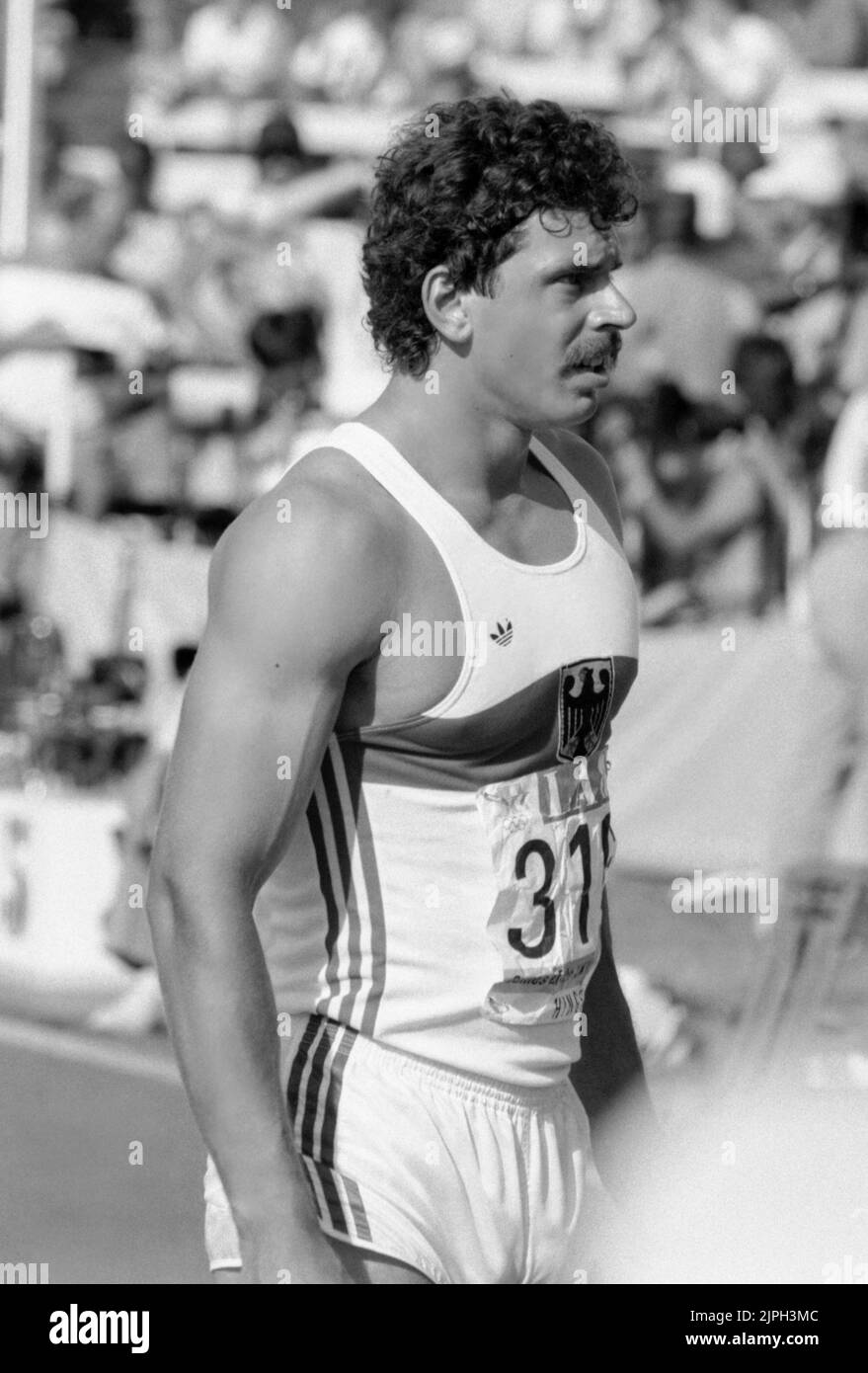 Athletics - Los Angeles Olympic Games 1984 - Decathlon Stock Photo - Alamy