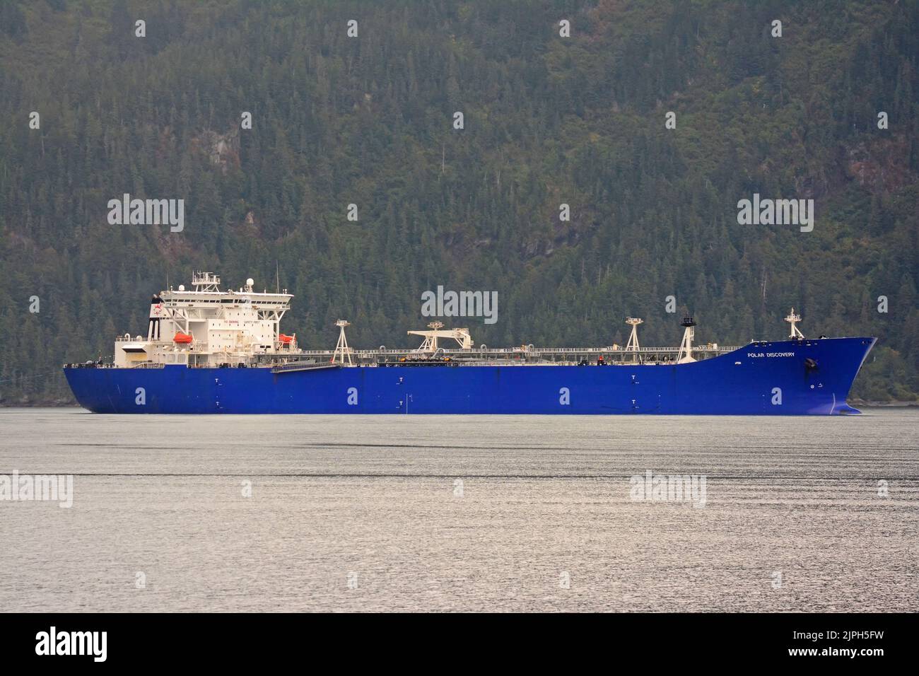 Oil tanker  near Valdez, Alaska Stock Photo