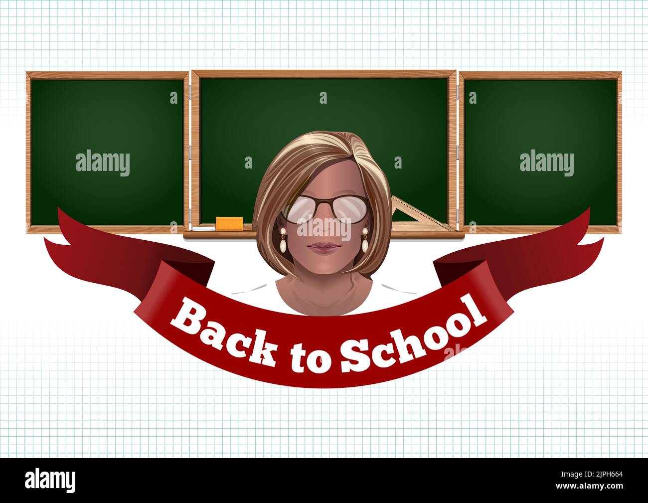 Teacher on a blackboard background. Back to school Stock Vector Image