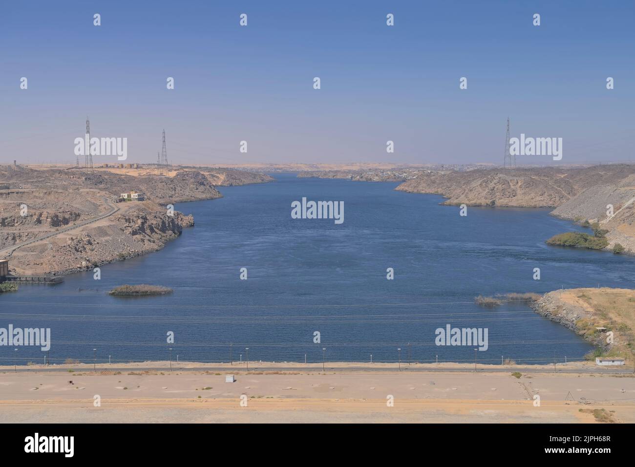Nil nördlich des Nasser-Staudamm, Assuan, Ägypten Stock Photo