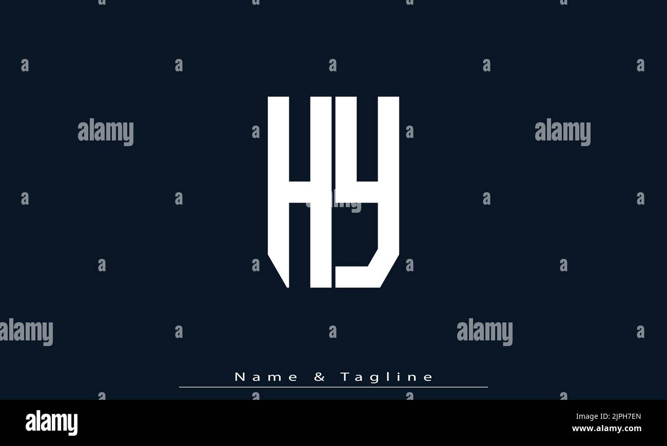 Alphabet letters Initials Monogram logo HY , YH Stock Vector