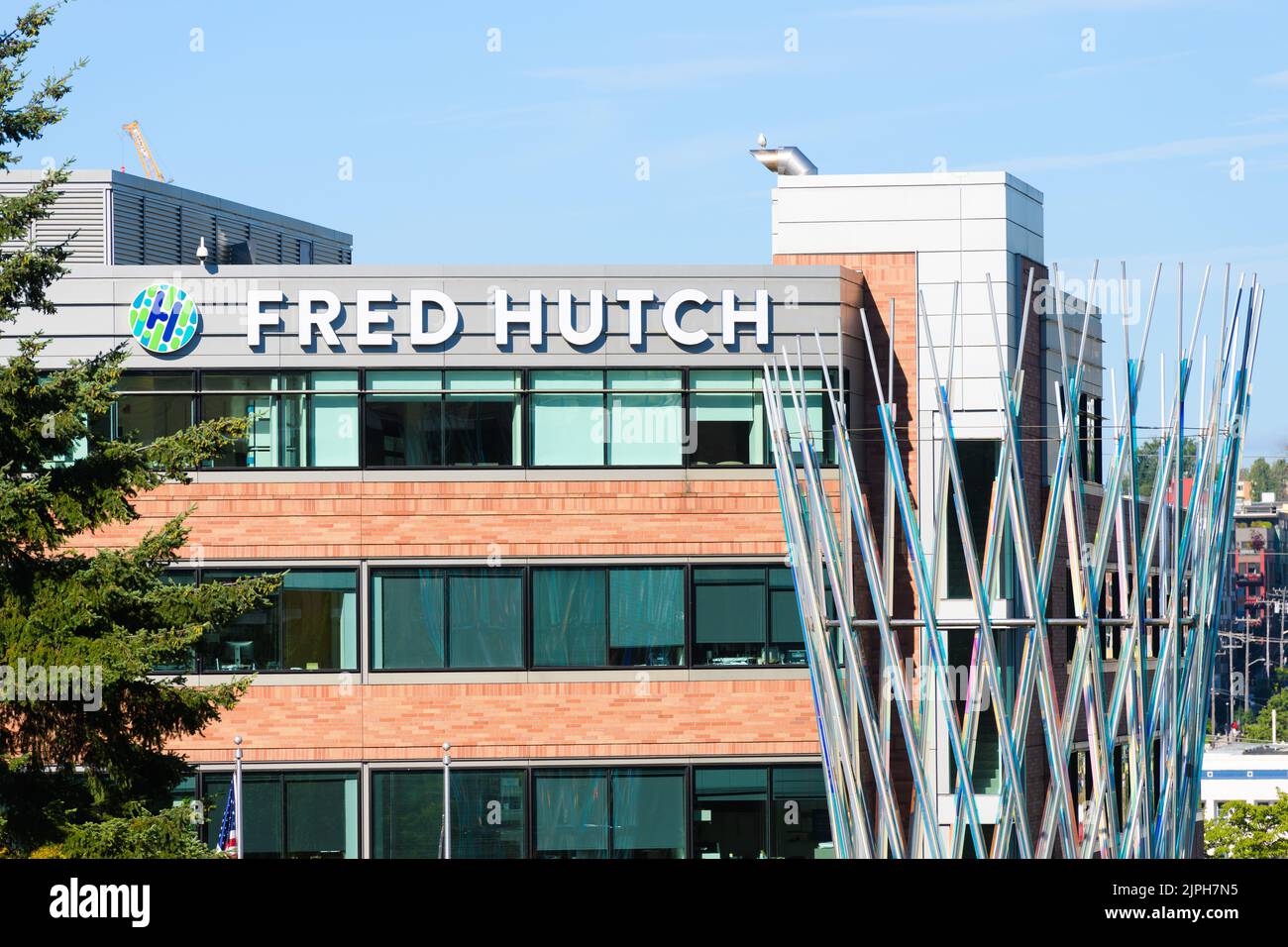 Seattle - August 14, 2022; Building with name at the Fred Hutch cancer ...