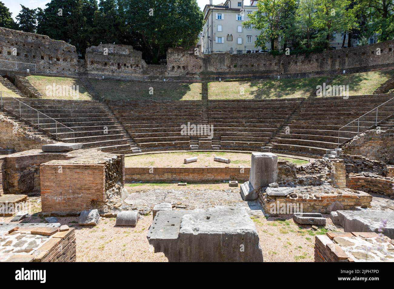 Trieste Roman The remains of the Roman amphitheatre in Trieste Stock Photo - Alamy