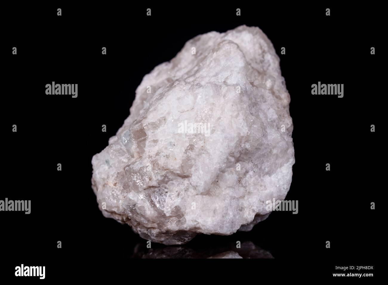 Macro mineral stone Albit on black background close up Stock Photo