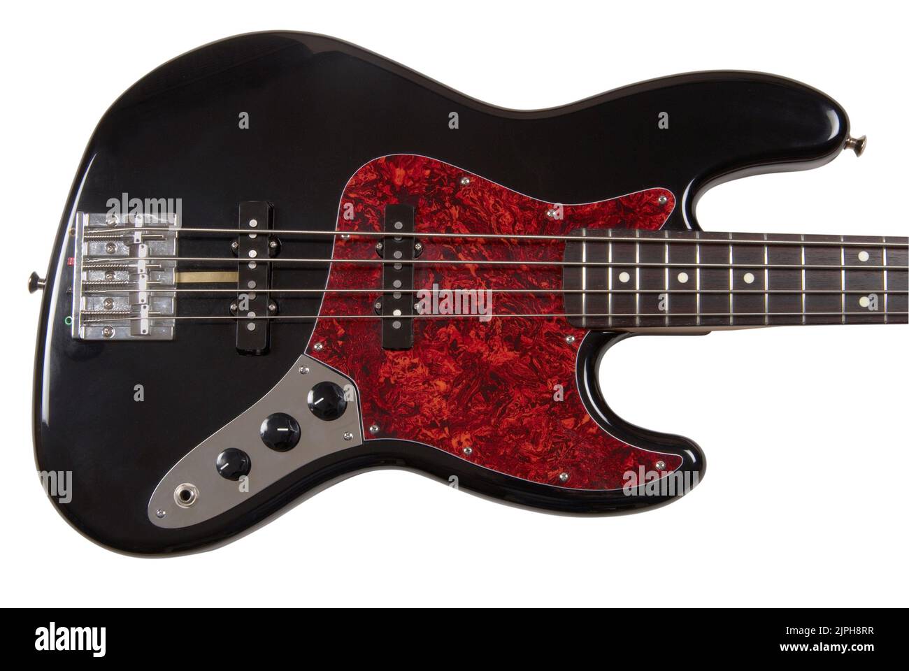 Fender Jazz electric bass guitar isolated on white with path cut out