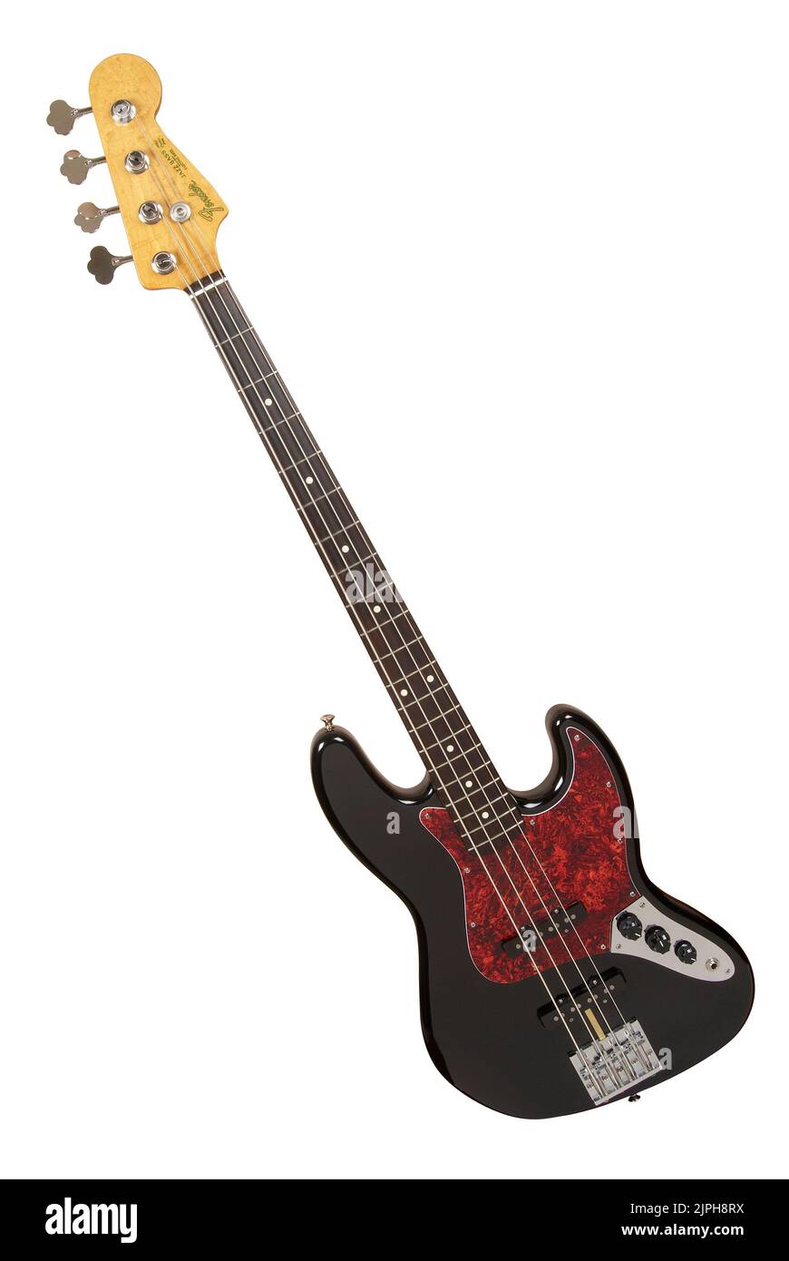 Fender Jazz electric bass guitar isolated on white with path cut out