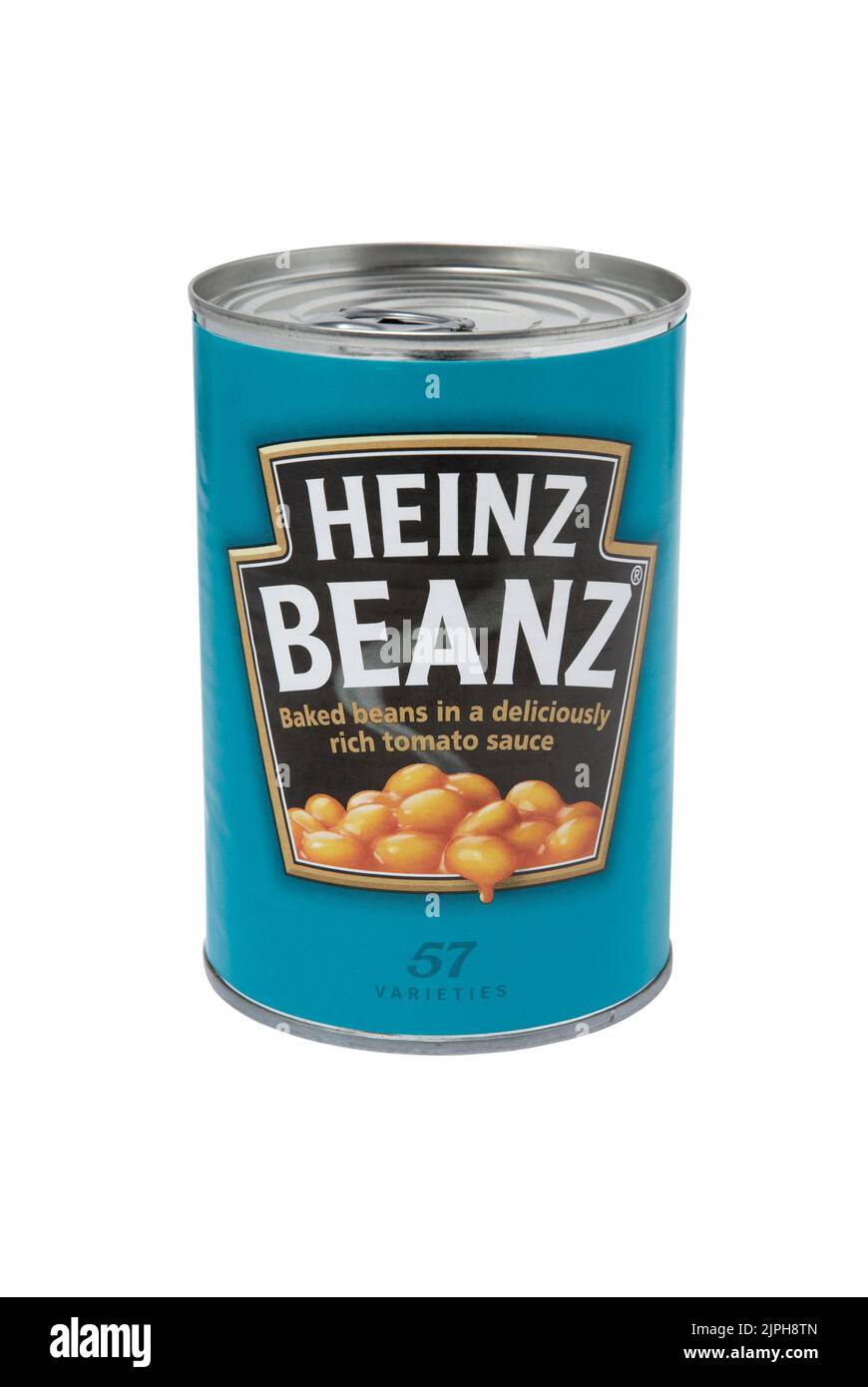 A 415g tin of Heinz Baked Beanz. H.J. Heinz Company sell their food products in over 200 countries worldwide. Stock Photo