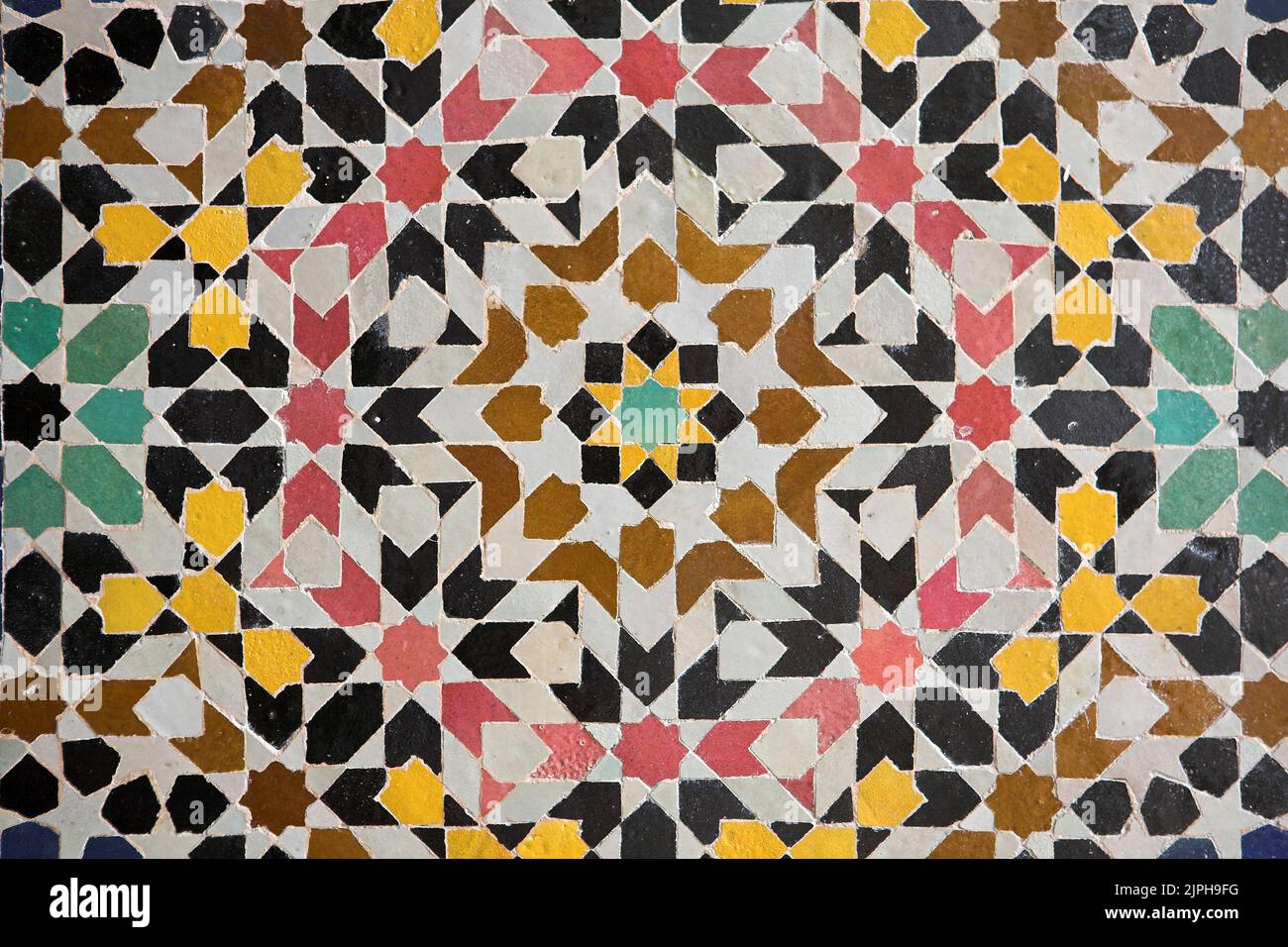 Various Moroccan tilework designs Stock Photo