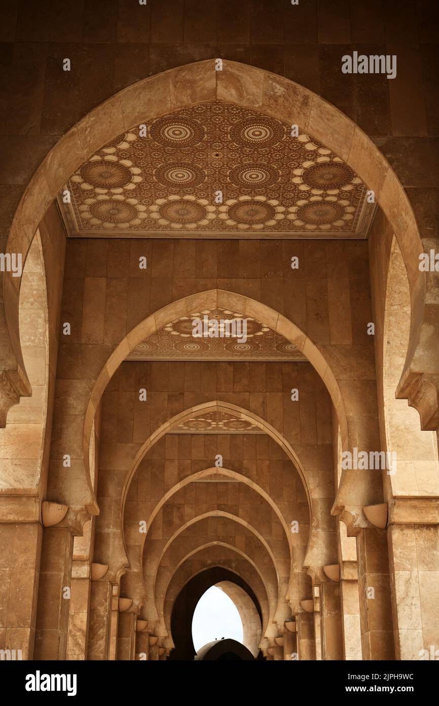 Archway at Hassan II mosque - Casablanca Stock Photo