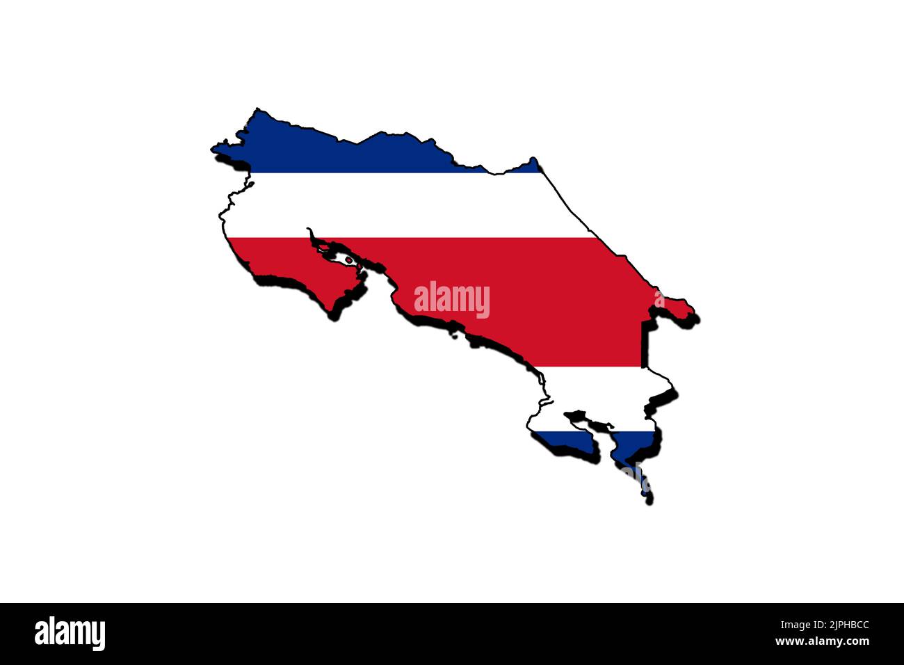 Silhouette of the map of Costa Rica with its flag Stock Photo Alamy
