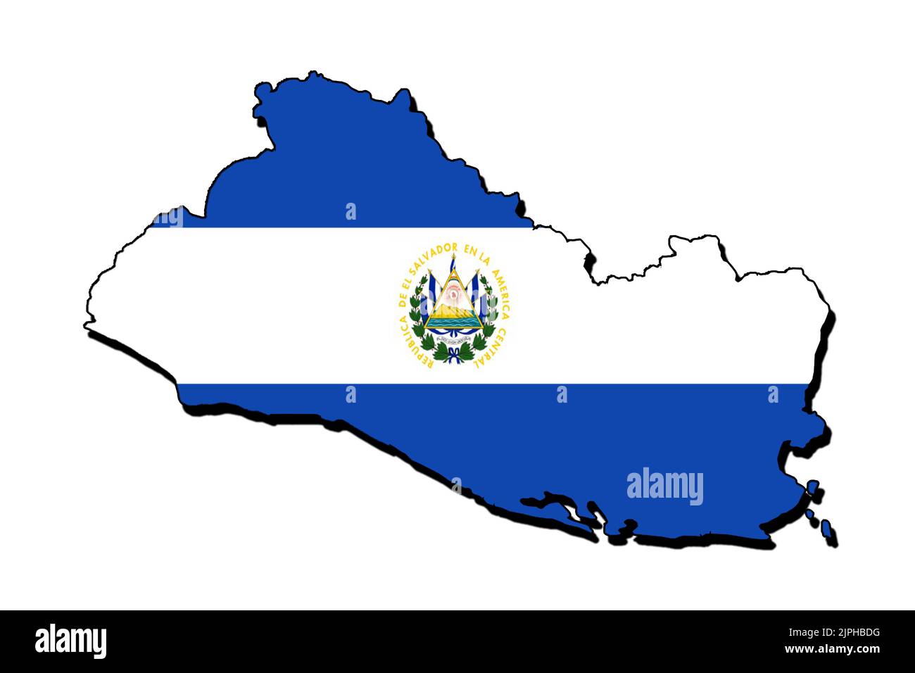 Silhouette of the map of el Salvador with its flag Stock Photo Alamy