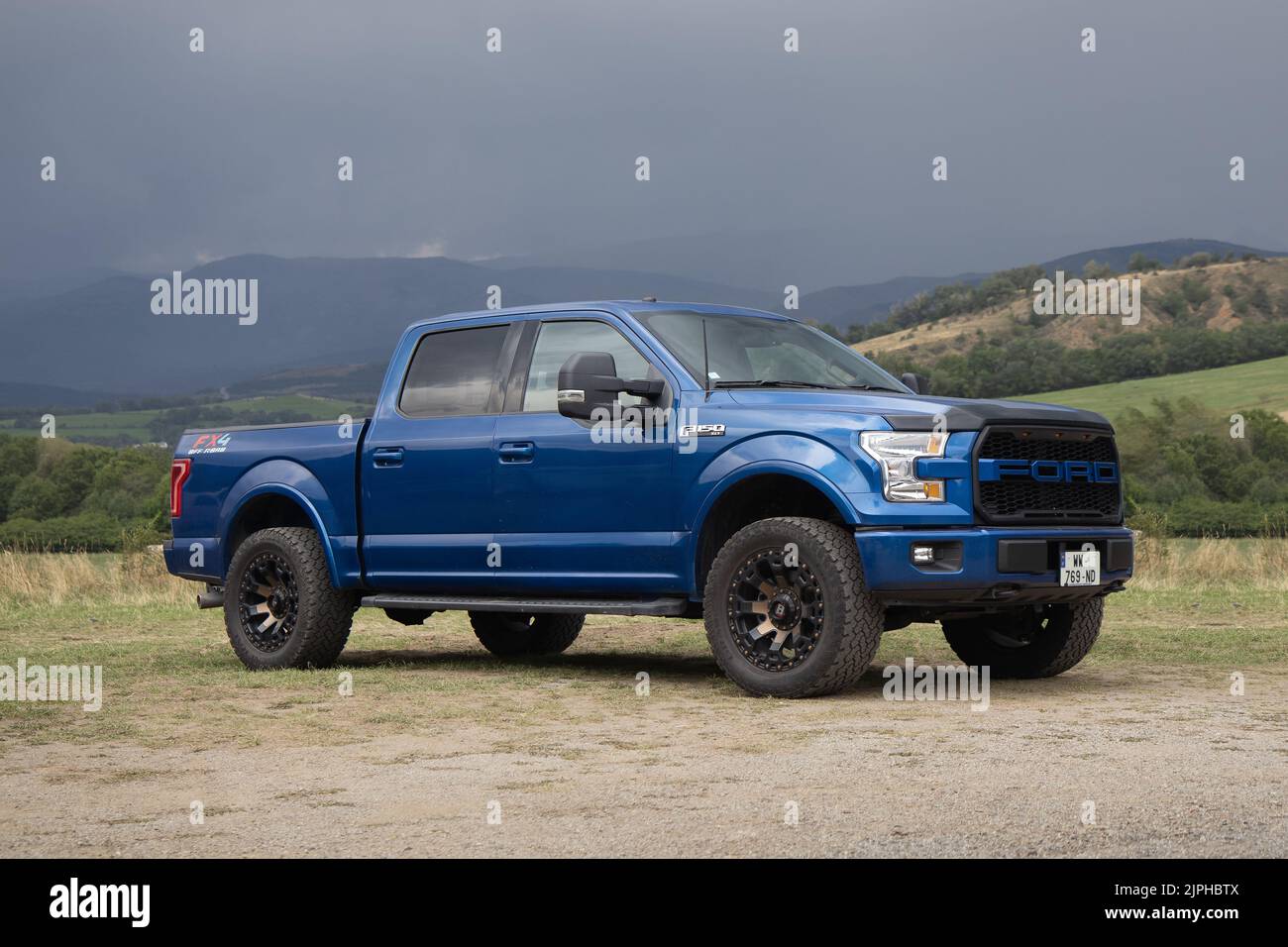 LLO, FRANCE-AUGUST 16, 2022: 2018 Ford F-150 XLT, thirteenth generation of F-Series, Ford Lobo Stock Photo