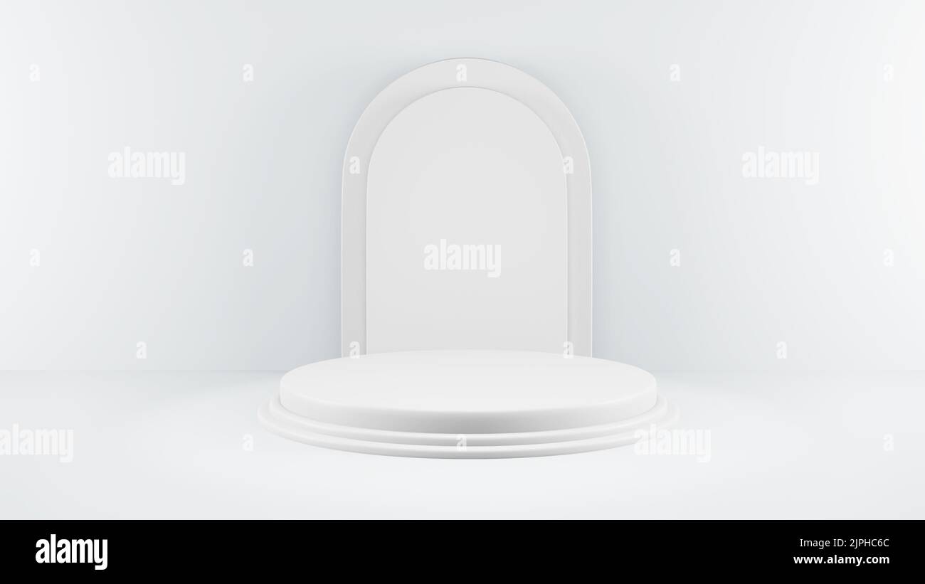 3D Rendering abstract minimal white showcase, mockup for product scene ...