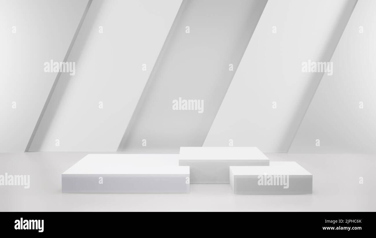 3D Rendering abstract minimal white showcase, mockup for product scene ...