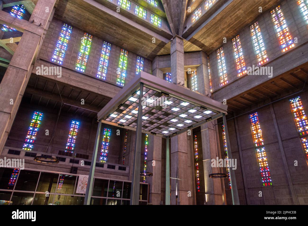 Interior View Of The Church Of St Joseph In Le Havre France Stock interior-view-of-the-church-of-st-joseph-in-le-havre-france-stock