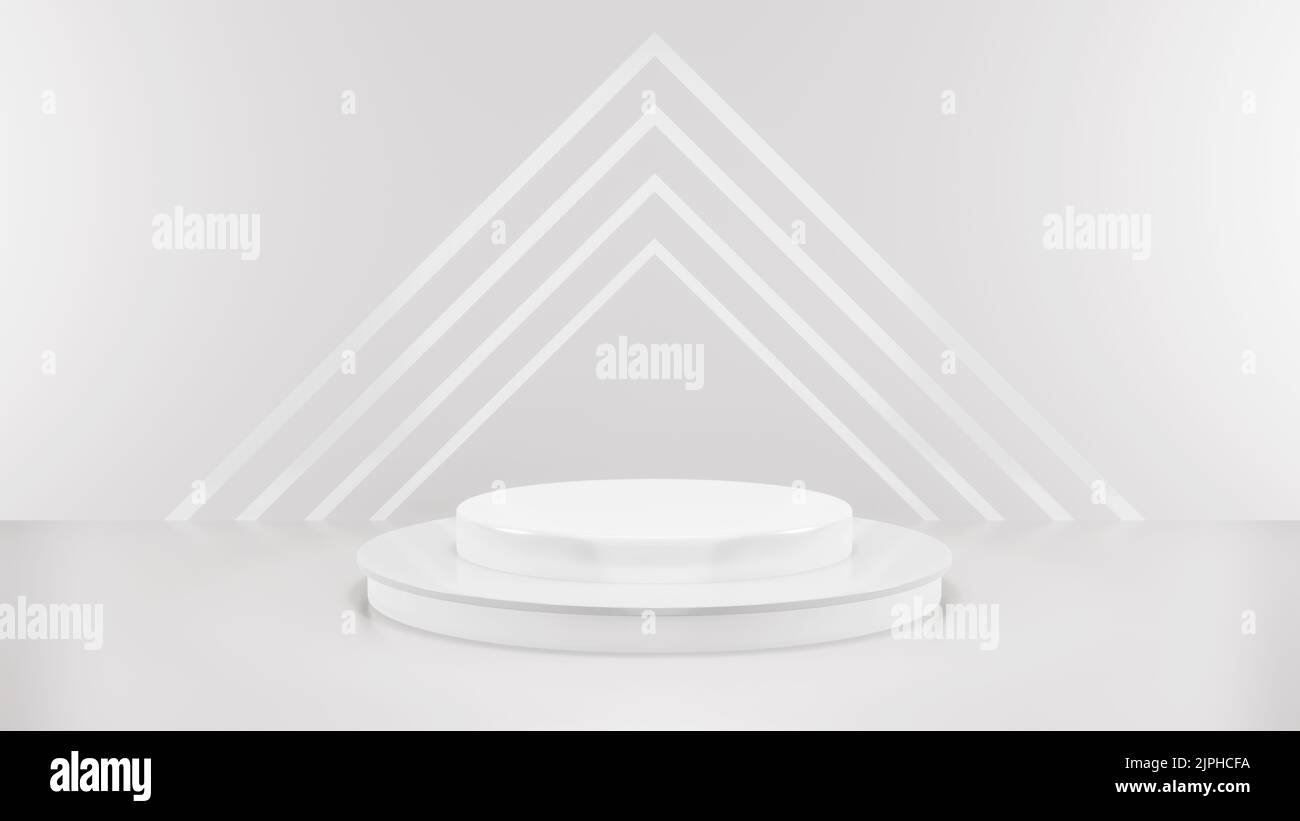 3D Rendering abstract minimal white showcase, mockup for product scene ...