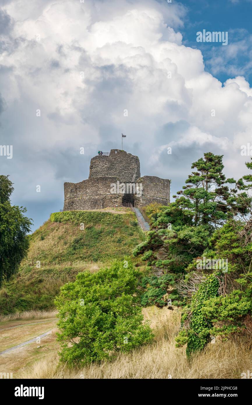 Dominating the surrounding landscape, Launceston Castle was begun just after the Norman Conquest, with the centrepiece being the 13th Century round to Stock Photo