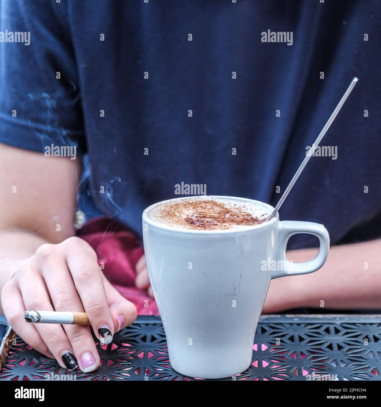 cappuccino cigarettes Smoking coffee hi-res stock photography and images
