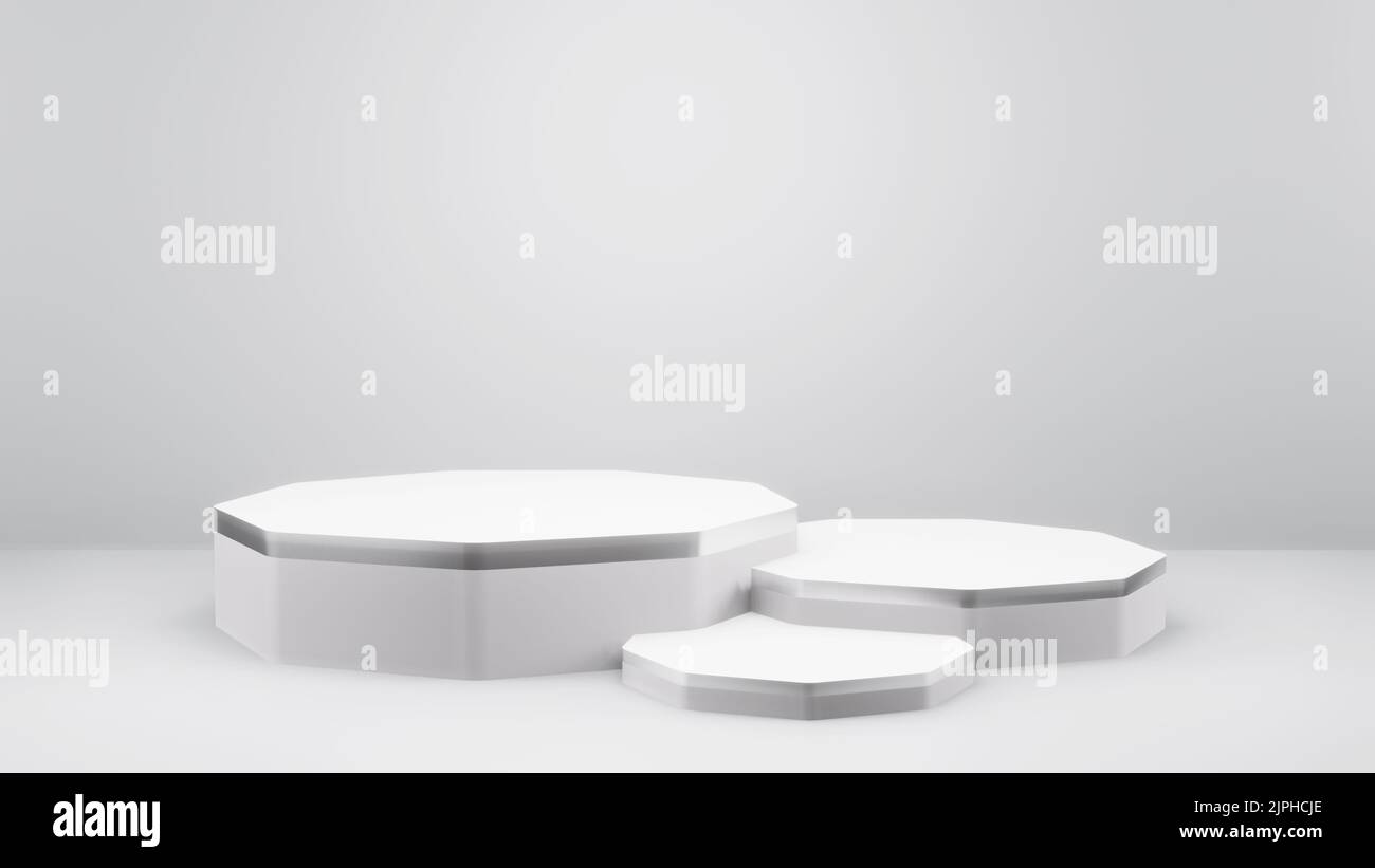 3D Rendering abstract minimal white showcase, mockup for product scene ...