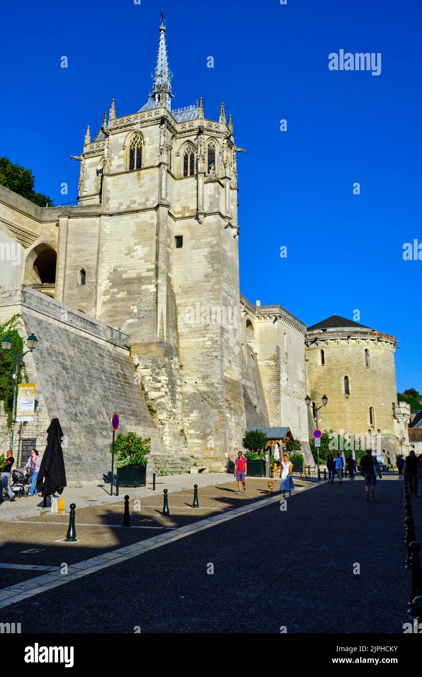 France, Indre-et-Loire, Amboise, royal castle of Amboise, Chapel of St. Hubert where is Leonardo da Vinci buried Stock Photo