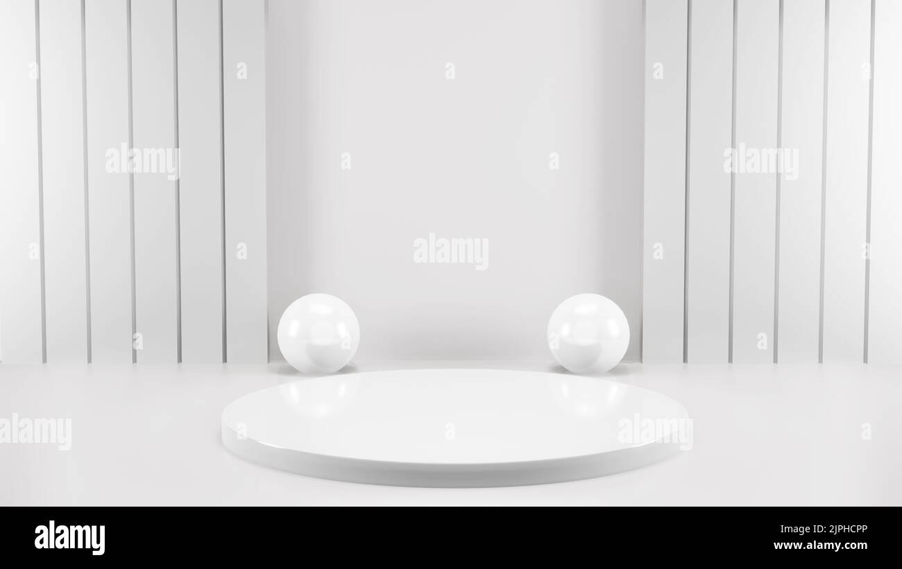3D Rendering abstract minimal white showcase, mockup for product scene ...