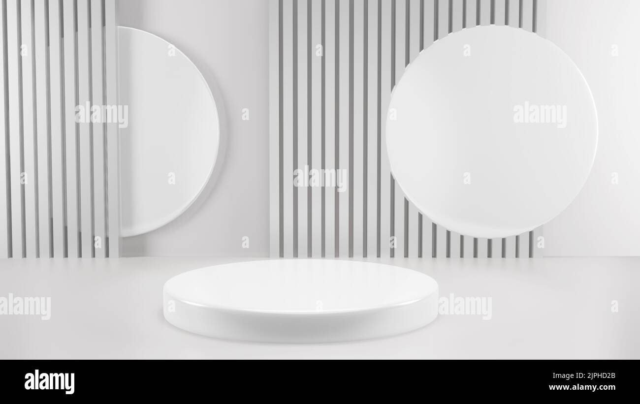 3D Rendering abstract minimal white showcase, mockup for product scene ...