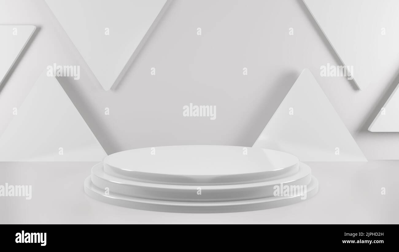 3D Rendering abstract minimal white showcase, mockup for product scene ...
