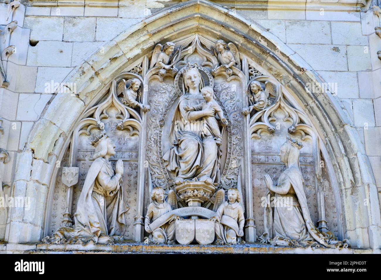 France, Indre-et-Loire, Amboise, Loire Valley Castles, royal castle of Amboise, Chapel of St. Hubert where is Leonardo da Vinci buried Stock Photo