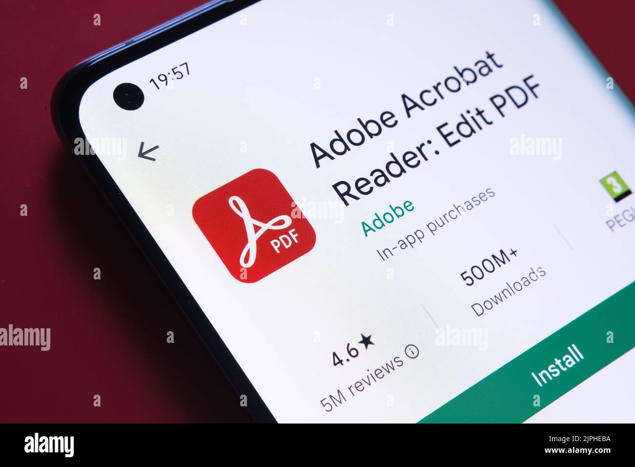 adobe acrobat PDF app seen in Google Play Store on the smartphone ...