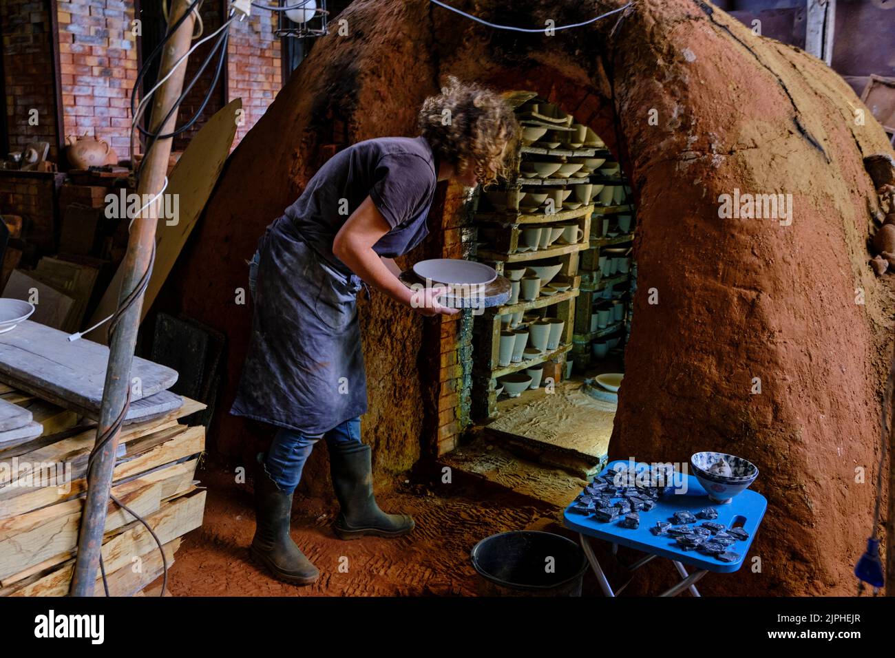 France, Cher (18), Henrichemont, La Borne, village of potters, the ceramist Maya Micenmacher