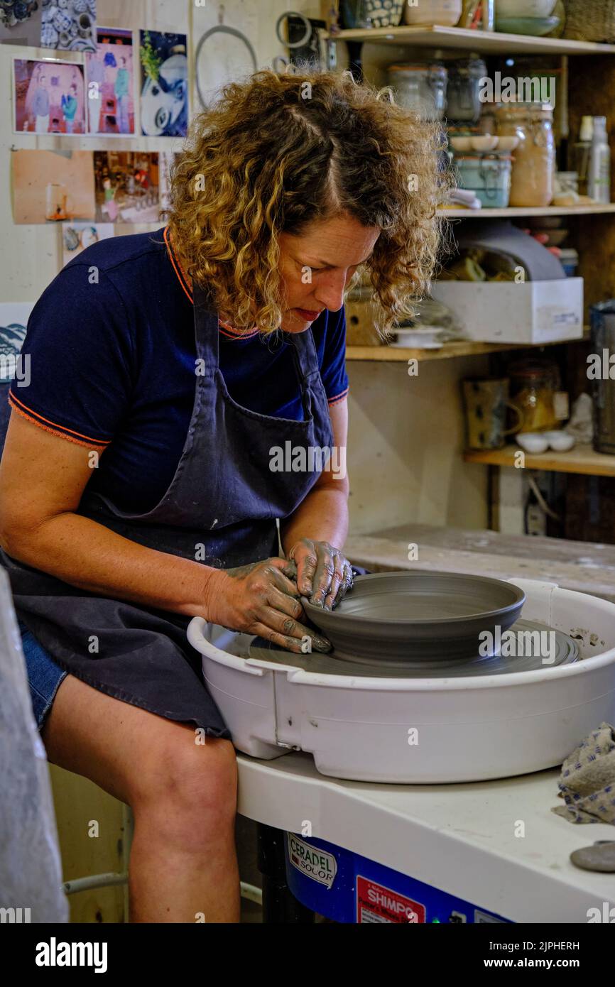 France, Cher (18), Henrichemont, La Borne, village of potters, the ceramist Maya Micenmacher