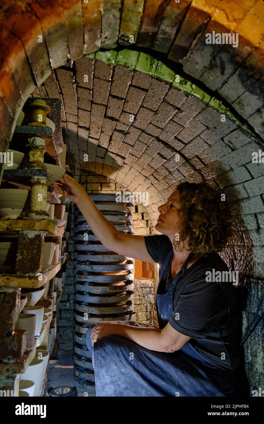 France, Cher (18), Henrichemont, La Borne, village of potters, the ceramist Maya Micenmacher