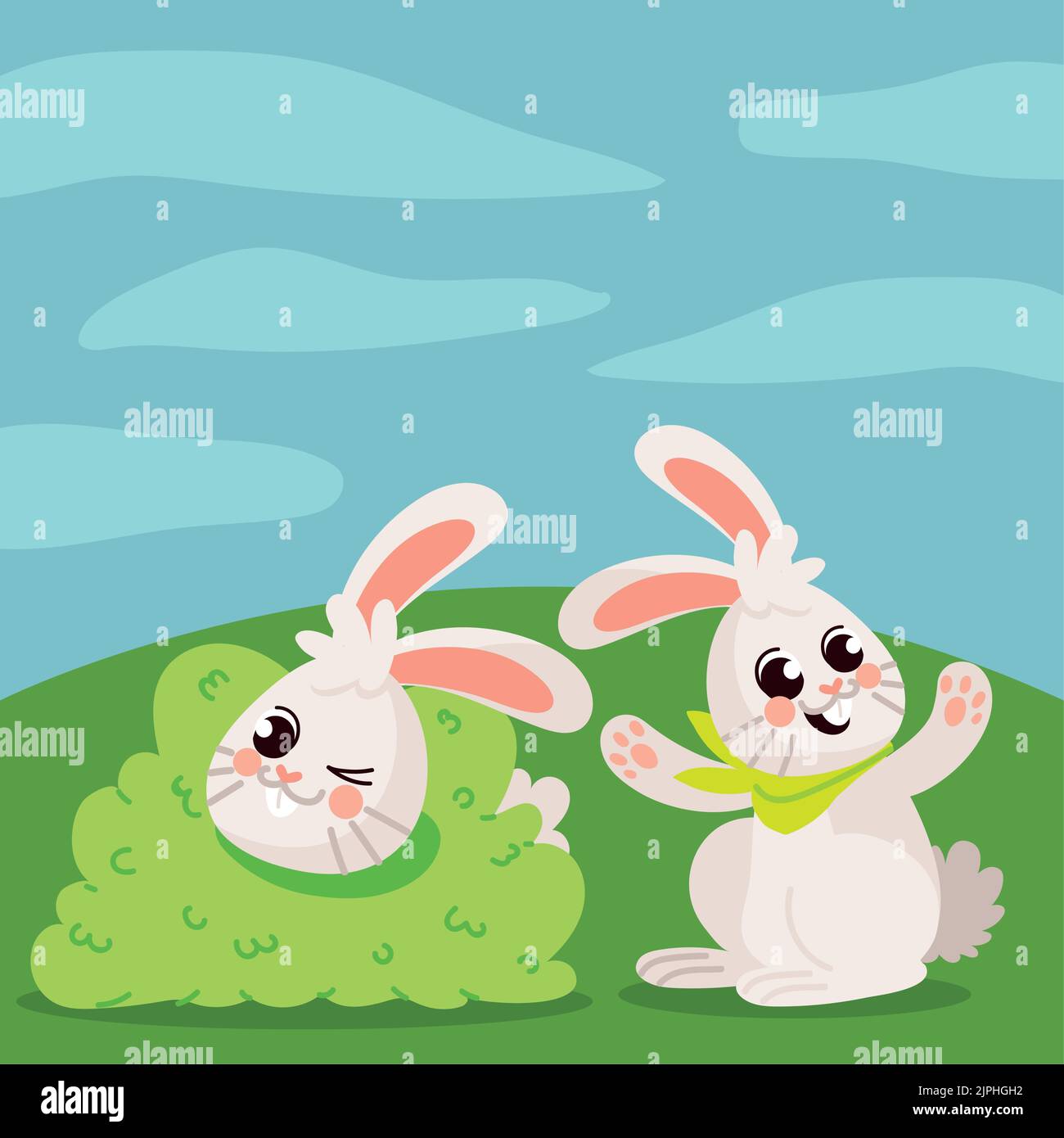 funny rabbits outdoors Stock Vector Image & Art - Alamy