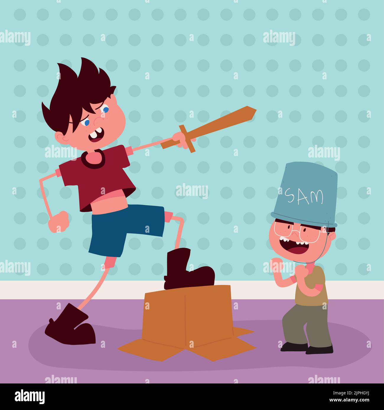 kids playing cartoon Stock Vector Image & Art - Alamy