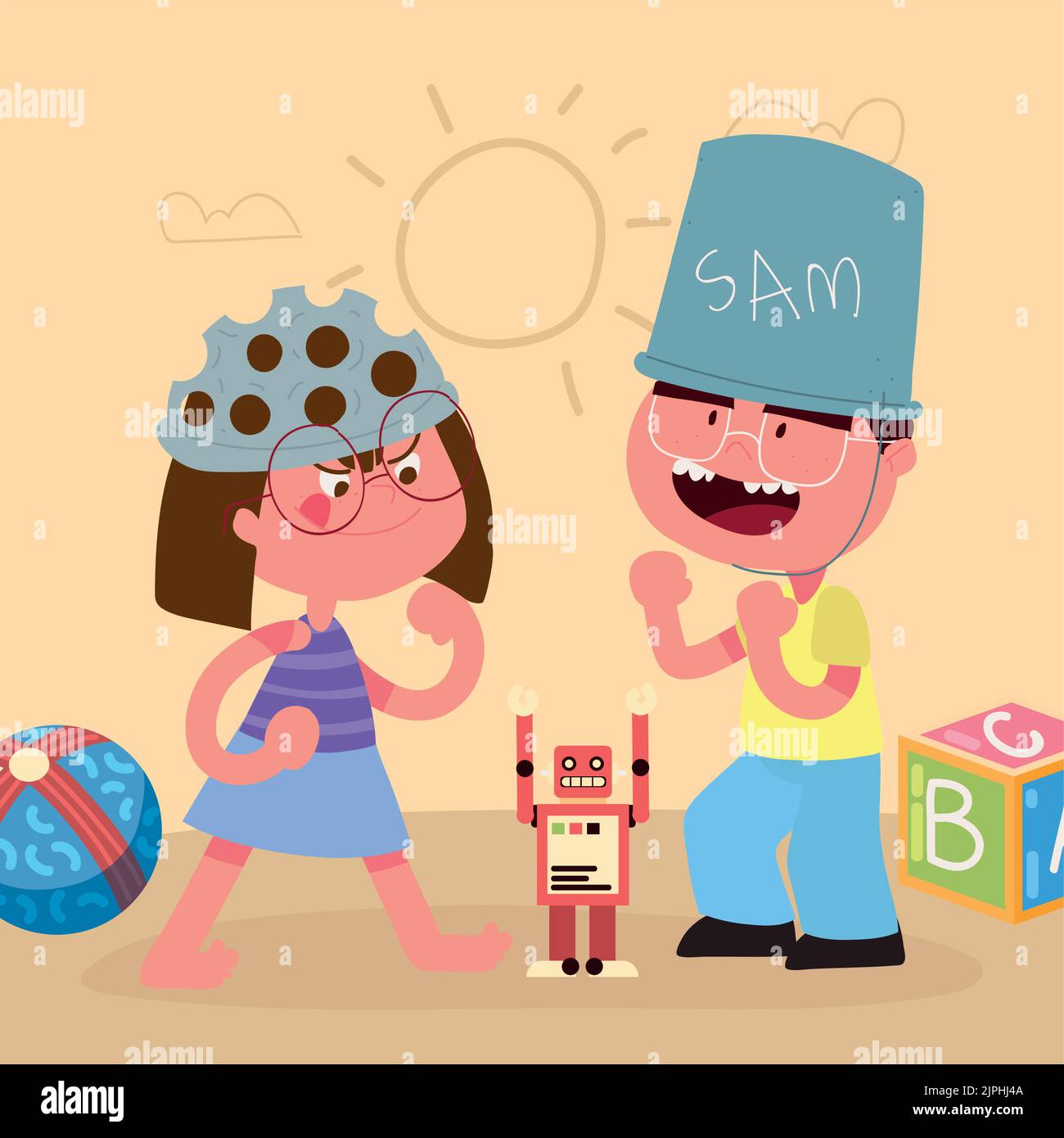 adorable kids playing Stock Vector Image & Art - Alamy