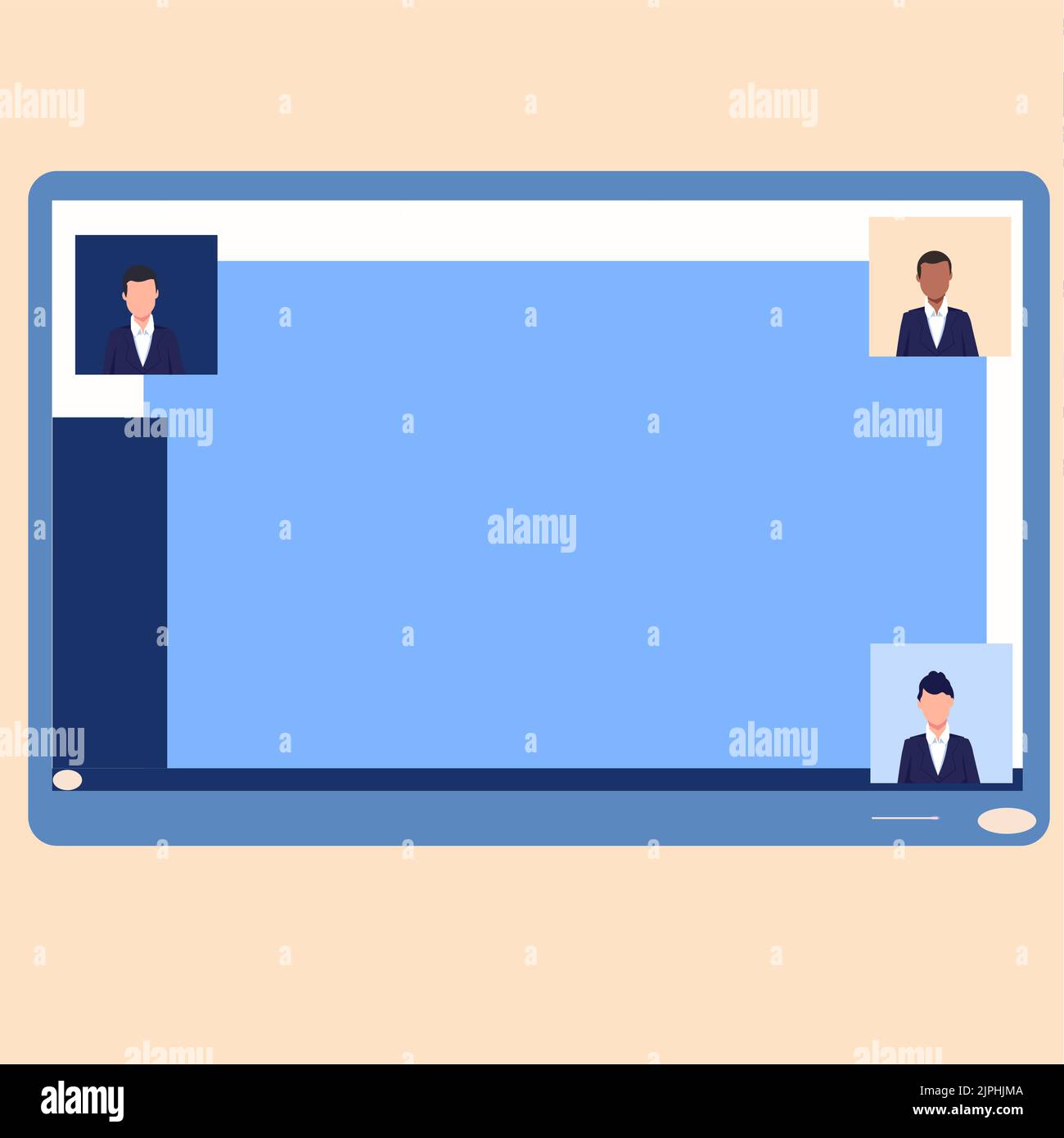 Illustration Of Couple Presenting New Amazing Ideas Holding Notes Sticking On Boards. Partners Drawing Sharing Old Wonderful Knowledge Handling Stock Vector
