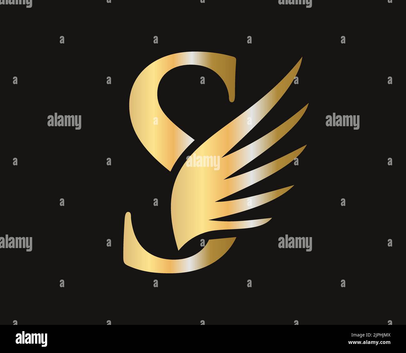 S Letter Transportation Logo Design. Initial Flying Wing S Letter Logo ...