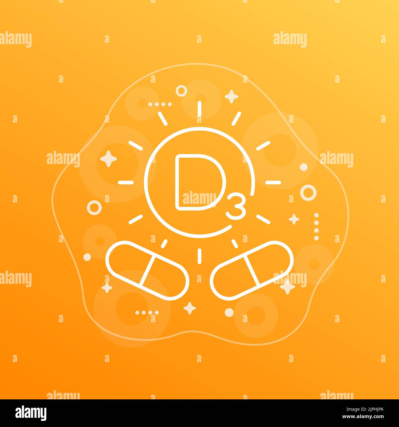 d3 vitamin pills line icon, vector Stock Vector