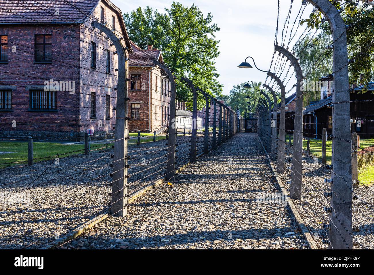 Auschwitz - Birkenau concentration camp. Oswiecim, Poland, 17 July 2022 Stock Photo