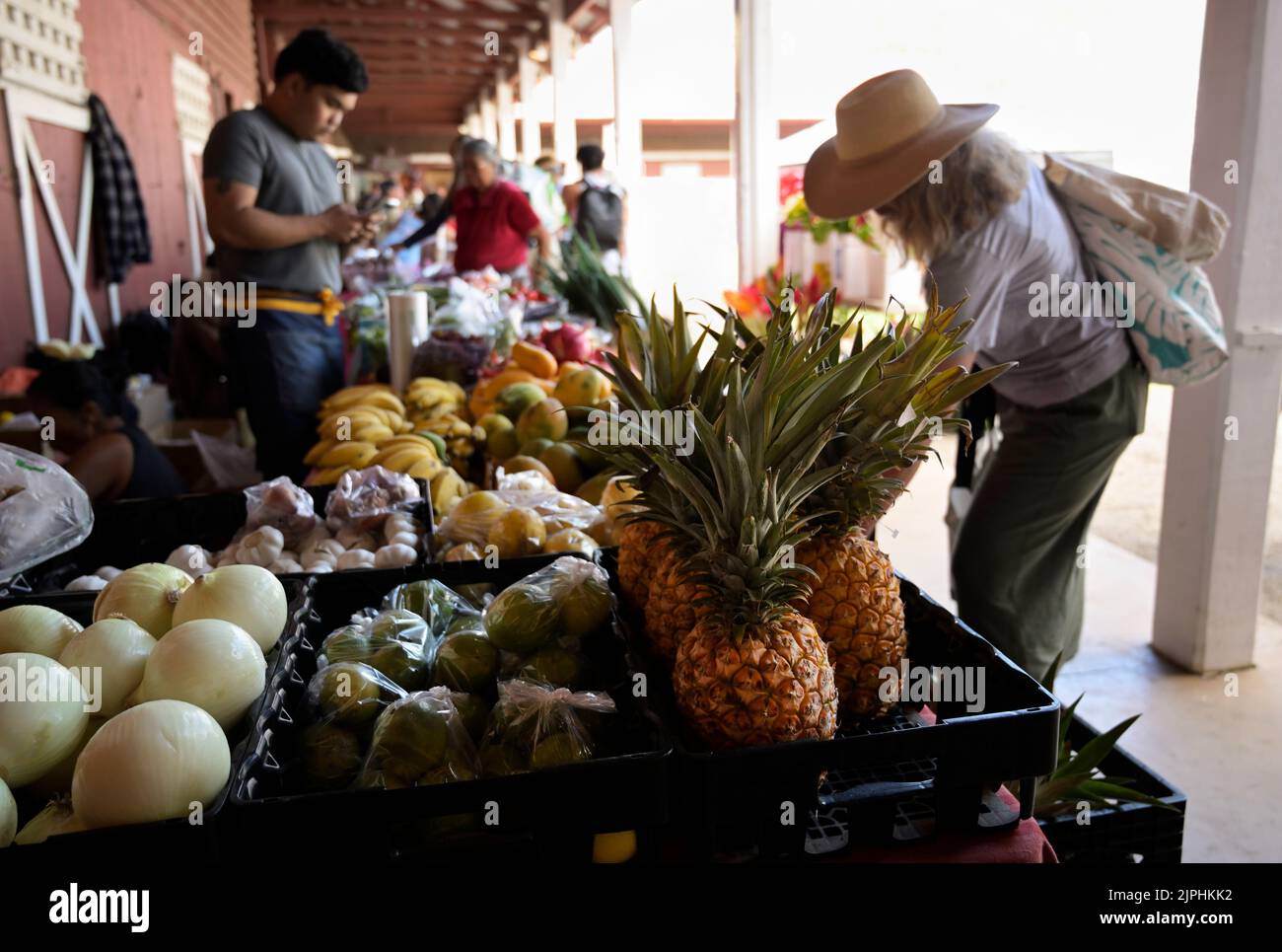 Waimea farmer's market, Hawaii Big Island Stock Photo